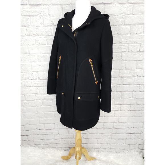 J. Crew Chateau Parka in Italian Stadium-cloth Wool Black Size 6 - Picture 8 of 14